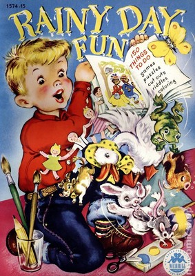 Rainy Day Fun Activity Book #1574-15 FN 6.0 1949 Stock Image