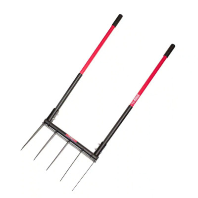 Broadfork Cultivating Tool Heavy Duty Fiberglass Handle Steel Tine 54.5 in.