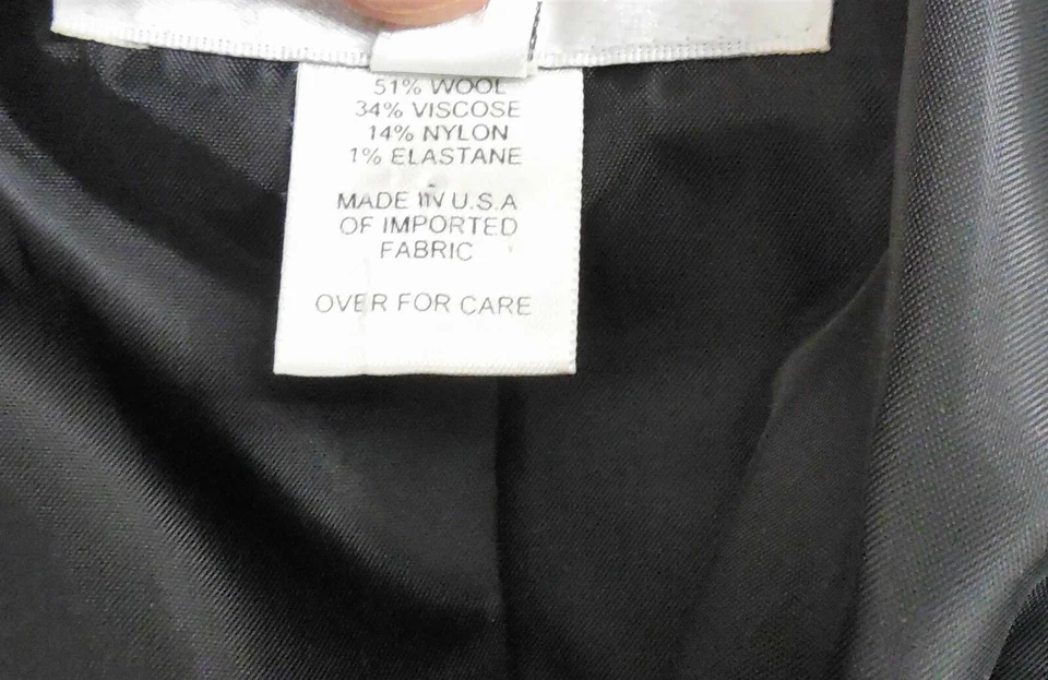 Chaqueta Blazer Oscar de la Renta EE. UU. Negro Blanco Mezcla Lana Talla 14 Foto 4 de 4