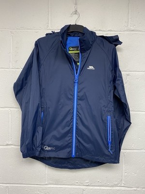 Trespass Qikpac Men s Blue Waterproof Packaway Hooded Zip Up Jacket Size XS PK