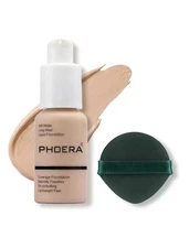 PHOERA Foundation Makeup, Flawless Soft Matte Oil Control Liquid Foundation, Ful