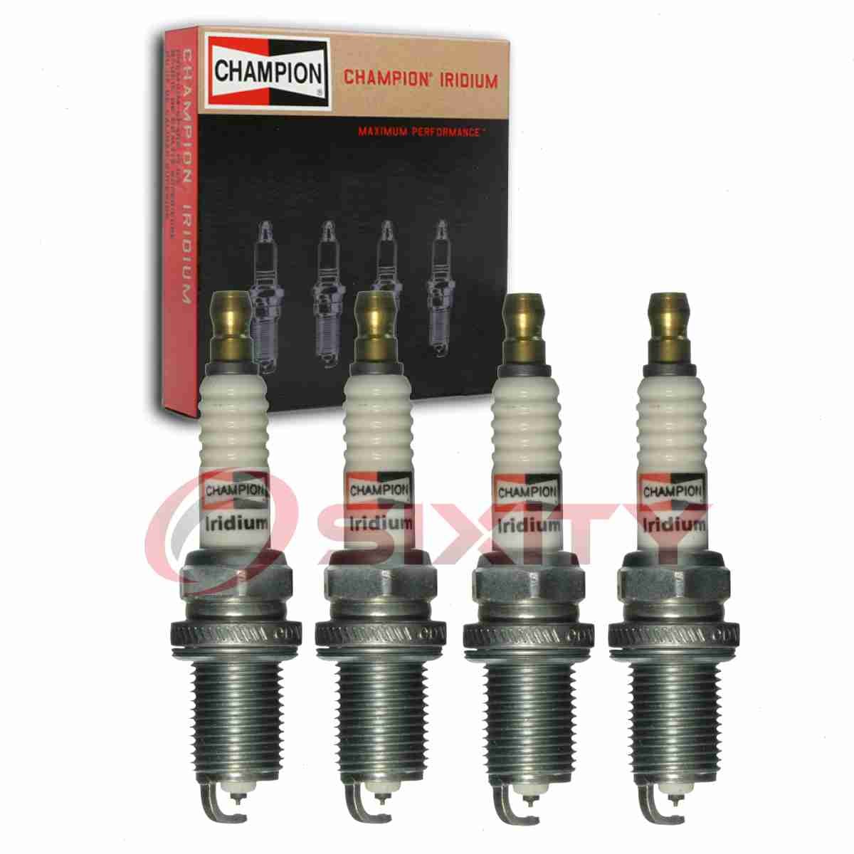 4 pc Champion Iridium Spark Plugs for 1985-1998 Saab 900 2.0L L4 Ignition fo
