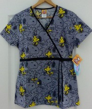 Cherokee Tooniforms Peanuts and Woodstock scrub top new with tags size small