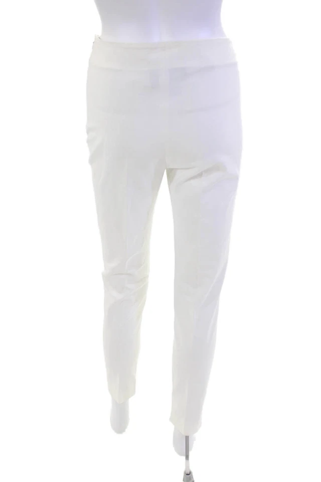Pantalones ajustados Moschino para mujer de algodón tiro medio con cremallera blancos lisos talla 4 Foto 3 de 4