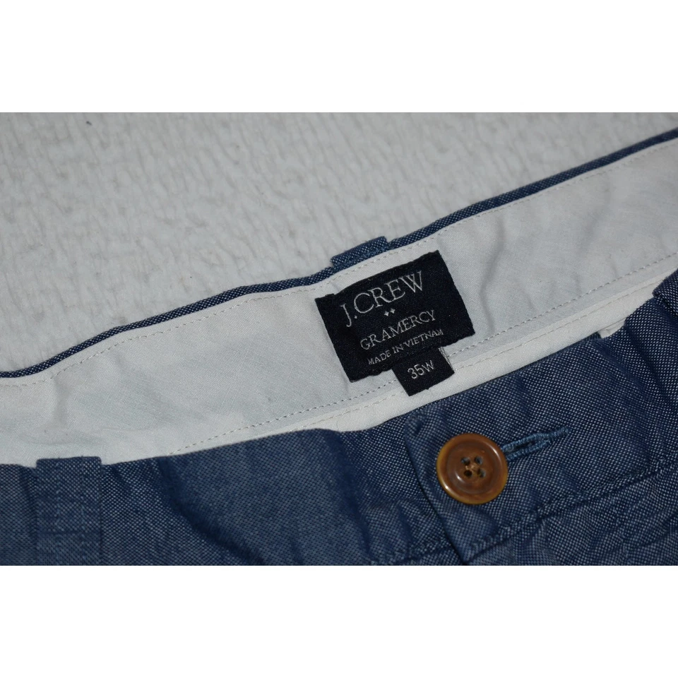 Pantalones Cortos de Golf J Crew Gramecry Para Hombres Talla 35 Caquis Chinos Azul Algodón Frente Plano Foto 3 de 4