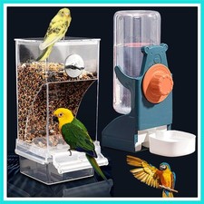 No Mess Bird Feeder Water Dispenser Set, Automatic Parrot Feeder Cage Accesso...
