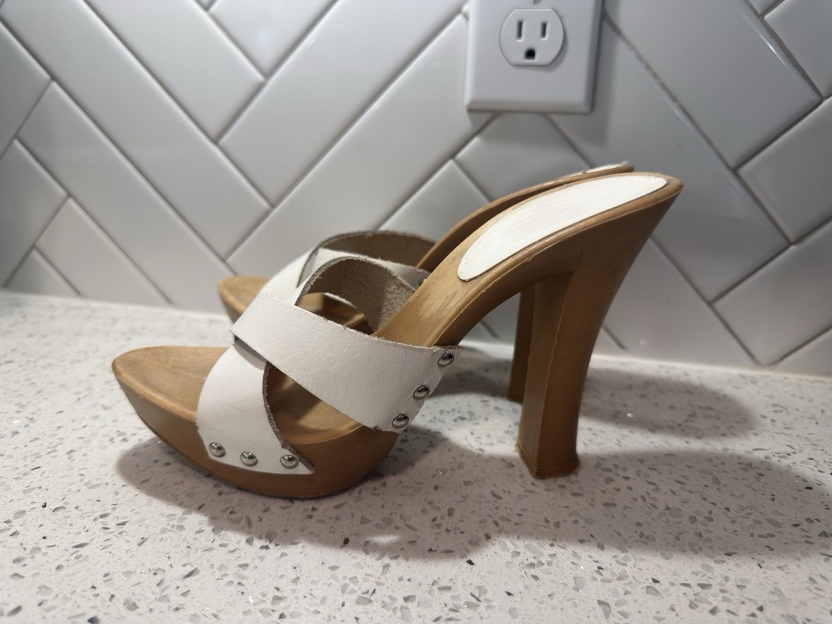 ビンテージ 80s Peppermint パンツ CREAM SODA Vintage 1980's Candies Crisscross Platform Sandals White High