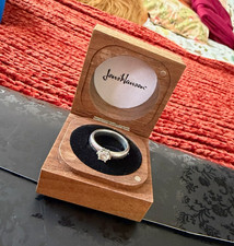 Jens Hansen Platinum 995 Diamond Solitaire Engagement Ring GIA, Size M 1/2