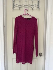 Pink long sleeve bodycon dress with bow print - brand new/never Worn But No Tag