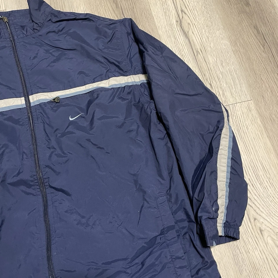 Vintage 90s Nike Jacket Adult XL Extra Large Navy Blue Zip Up Windbreaker Nylon - Image 4 of 4
