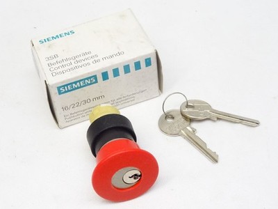 Siemens Pilzdrucktaste mit CES Schloß / Not-Halt/Aus / 3SB1000-1SC01 / Neu OVP