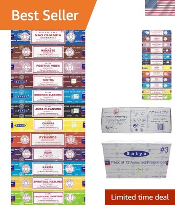 Positive Vibes & Aura Cleansing Incense Sticks - Set of 12 Traditional Scents