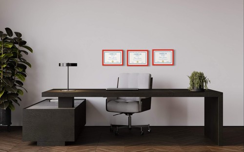 8.5" x 5.5" Matted Certificate Frame - 5.5x8.5 Wood Frame - Holds any document m - Picture 2 of 4