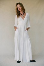 Free People Dixie Maxi Dress XS 2 Women's Casual Smocked V-Neck Long NWD 45683
