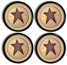 Image of Rustic Barn Star Cabinet Knobs Set of 4 – Western Country Drawer Pulls Decor