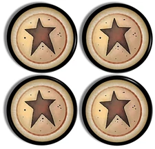 Rustic Barn Star Cabinet Knobs Set of 4 – Western Country Drawer Pulls Decor