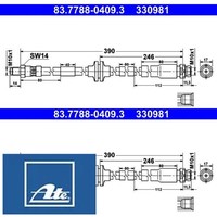 2X Bremsschlauch ATE 83.7788-0409.3 2 BremsschläUche Rechts Links Hinten
