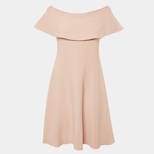 Valentino Pink Jersey OffTheShoulder Flared Dress L