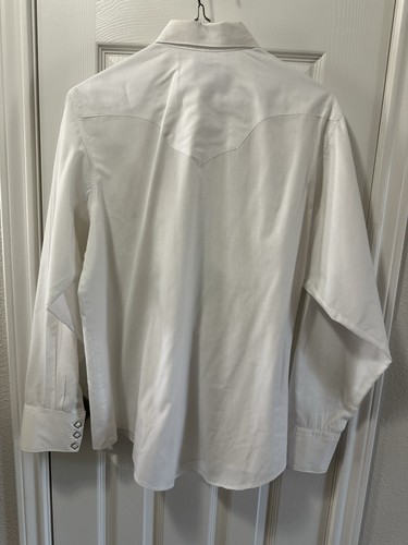 Vintage Rockmount Ranch Wear Shirt Medium Diamond White Snap Sawtooth Pocket USA - Bild 5 von 6