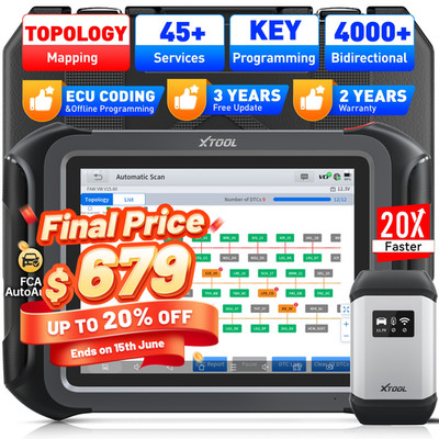 2026 XTOOL D9S V2.0 ECU Key Programming Tool Bidirectional OBD2 Scanner 45 Reset