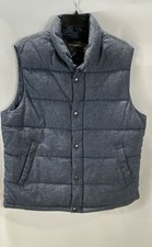Banana Republic Men's Blue Quilted Puffer Vest Snap Front NWT Size L