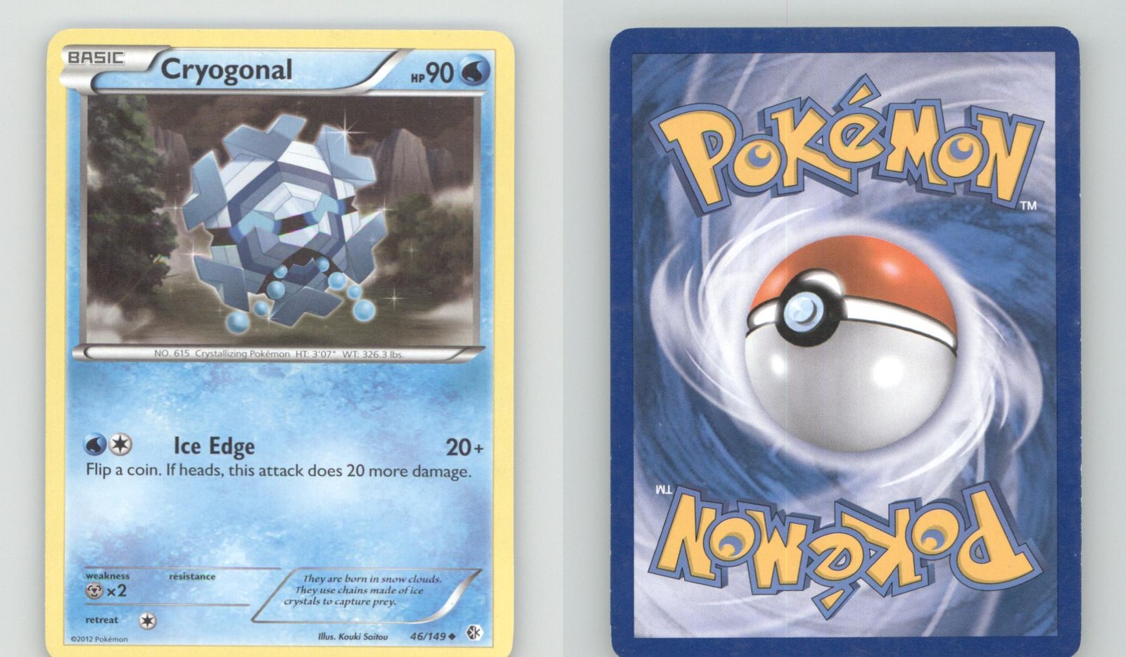 CRYOGONAL 46/149 UNCOMMON BOUNDARIES CROSSED POKEMON LIGHTLY PLAYED
