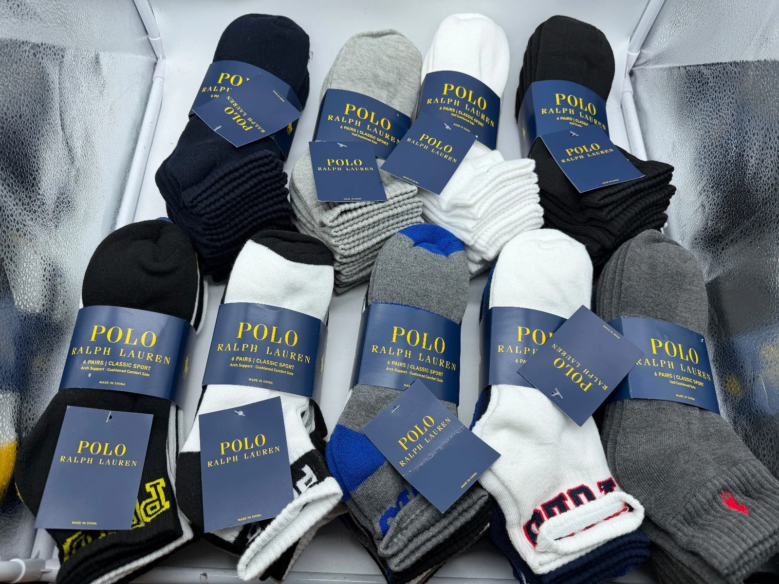 NEW 6 PAIRS MENS POLO RALPH LAUREN ANKLE CUT SOCKS CLASSIC SPORT 10-13 BLK/ WH
Opens in a new window