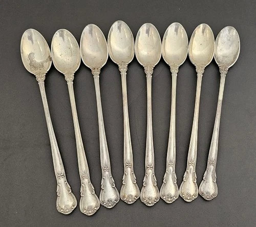 Gorham Chantilly 8 Ice Tea Spoons Sterling Silver 243 Grams Heirloom No Reserve!