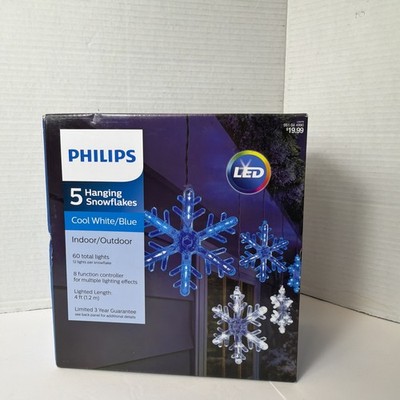 PHILIPS 2011 CHRISTMAS SNOWLAKES LED STRING LIGHT SHOW~TWINKLE FADING 8 FUNCTION