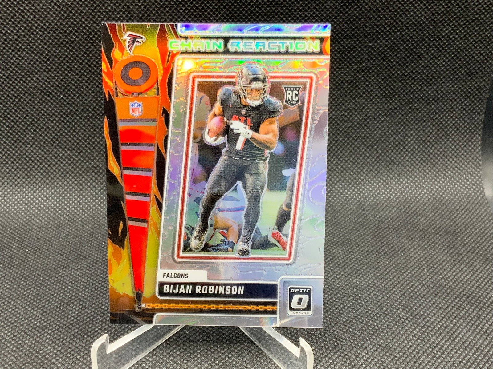 2023 Donruss Optic BIJAN ROBINSON RC Chain Reaction Silver Prizm #CR-BR Falcons