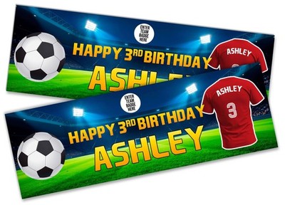 Personalisiertes Banner Fußball Geburtstag beliebiger Name Alter Team - individuell Kinderparty 45