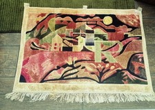 Paul Klee Wool&silk Rug 94cmx64cm  Or Wall Hanging, Very Rare,signed