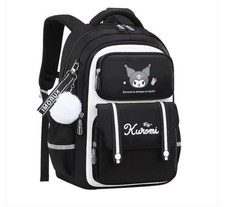 Sanrio Anime Kawaii Kuromi Is Always In Style Student Backpack Black/White 16.5  