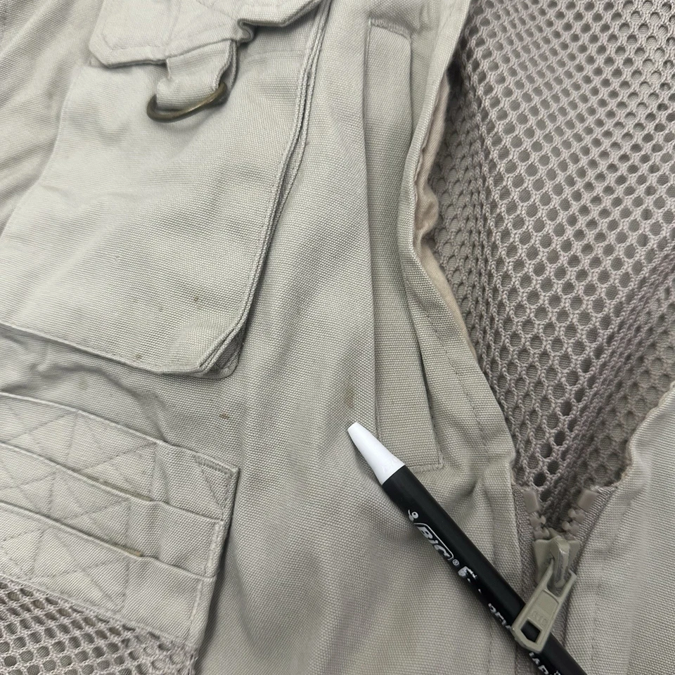 Vintage Field & Stream Fishing Vest Men XL Multi Pocket Outdoor Utility Beige - Image 4 of 4