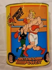 1988 Nintendo Power Punch Out Garbage Waste Basket Bin Metal Trash Can Nes Rare