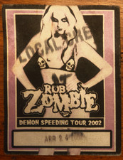 Rob Zombie Demon Speeding Tour 2002 Local Crew Pass