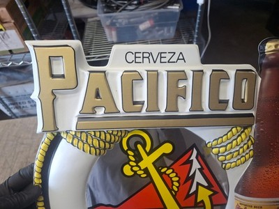Rare Vintage Pacifico Cerveza Plastic Mirror Beer Bar Pub