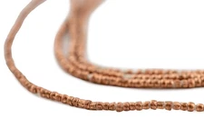 Copper Tiny Heishi Ethiopian Beads 1mm African 24-29 Inch Strand Handmade