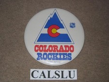 VINTAGE 1976/77 - 1981/82 COLORADO ROCKIES ☆RARE☆ 6" NHL HOCKEY PIN BACK BUTTON
