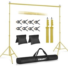 EMART Backdrop Stand 10x10FT Adjustable Back Drop Stand for Party -Gold