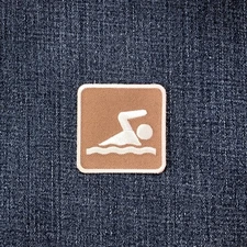 Swimming Patch - Embroidered Lake Swim Area & Pool Sign Badge 2" (Iron On)