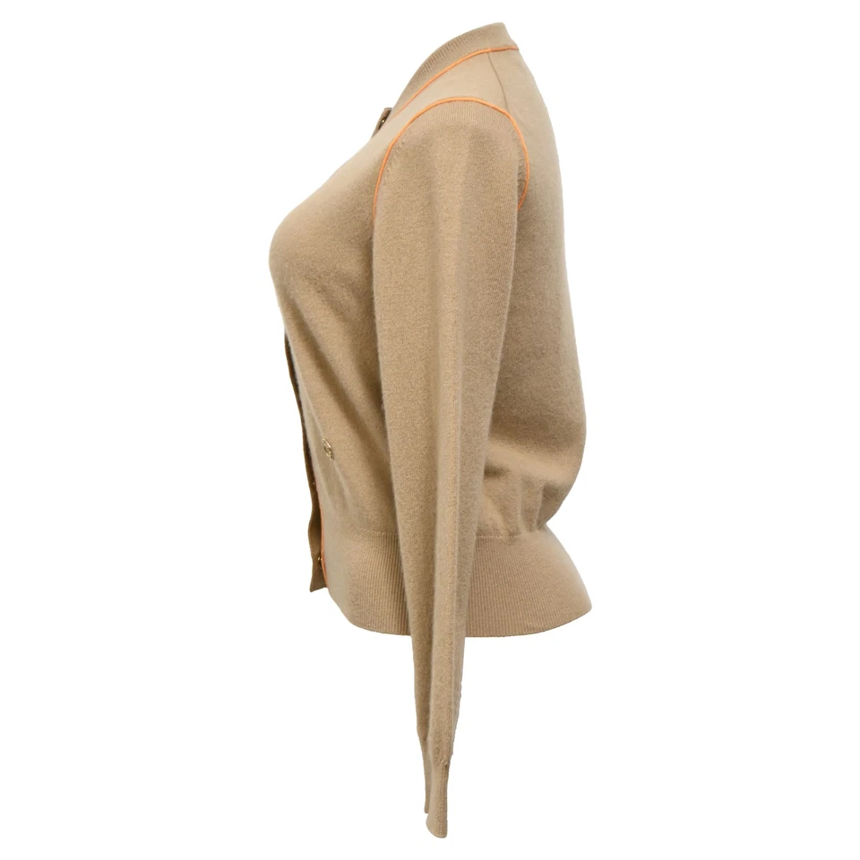 Cárdigan Burberry con motivo de monograma en cachemir beige Xs para mujer Foto 2 de 4