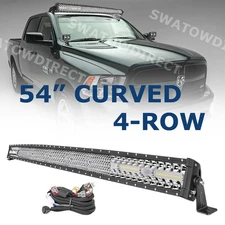 For Dodge Ram 1500 2500 3500 Roof 54" Curved LED Light Bar Combo Offroad +Wiring