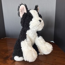 Aurora World Boston Terrier Dog Plush Stuffed Animal Toy Black White 13