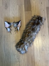 Faux Fur Cat Fox Ears Tail Cosplay Costume Halloween