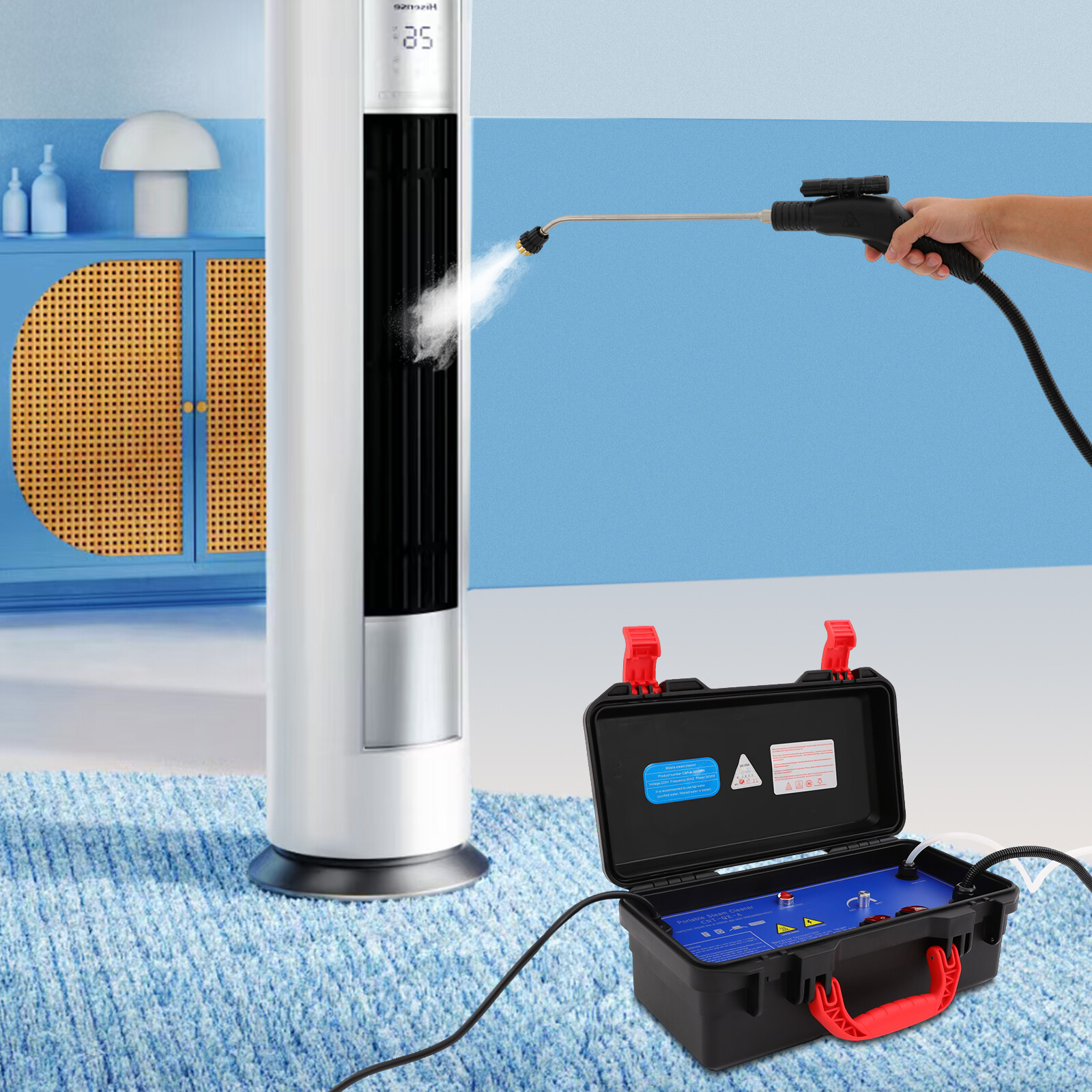 1700W Portable High Pressure Steam Cleaner for Car Detailing and Deep Cleaning