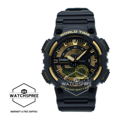 Casio Analog Digital Sport Black Resin Band Watch AEQ110BW-9A AEQ-110BW-9A