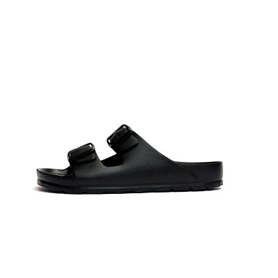 GOLDSTAR MEN'S DOUBLE BAND RUBBER BUCKLE SEA SLIPPERS GSE800 BLACK