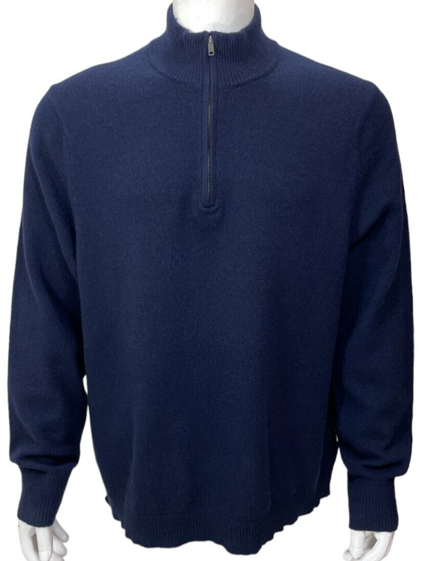 Patagonia Men's Recycled Cashmere 1/4 Zip Sweater Nav… Gem