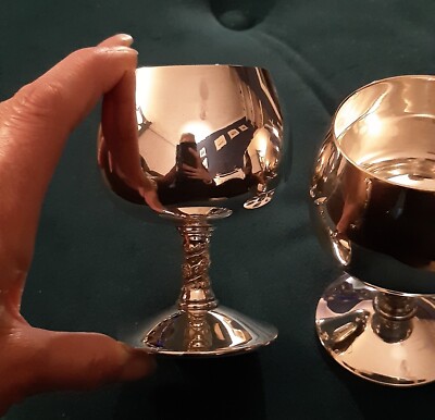 Vintage Spanish Falstaff Silver Plated Goblets Set of Two UK